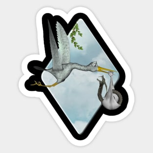 Funny stork Sticker